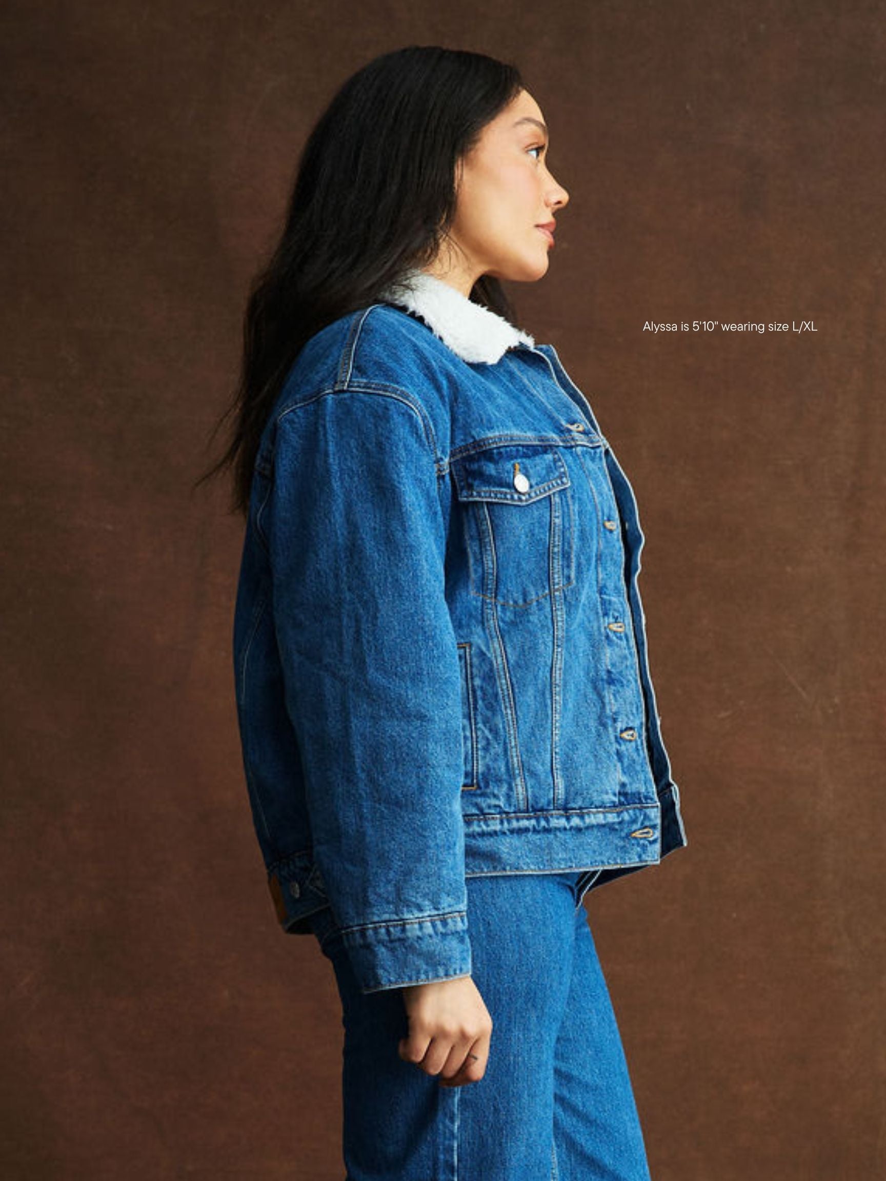 Oversized Sherpa Lined Denim Jacket