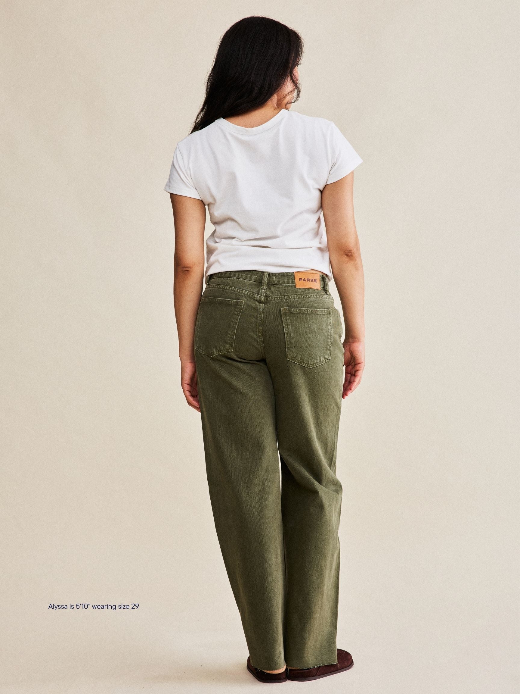 Low Rise Baggy Jeans - Olive