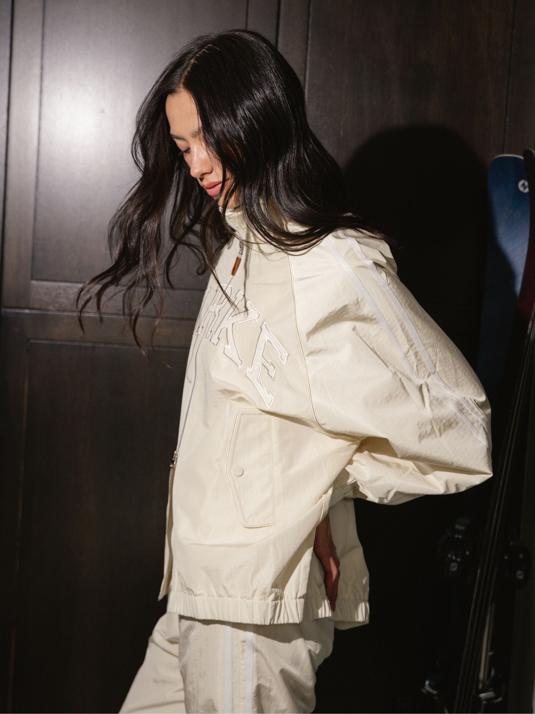 Varsity Nylon Jacket - Buttercream