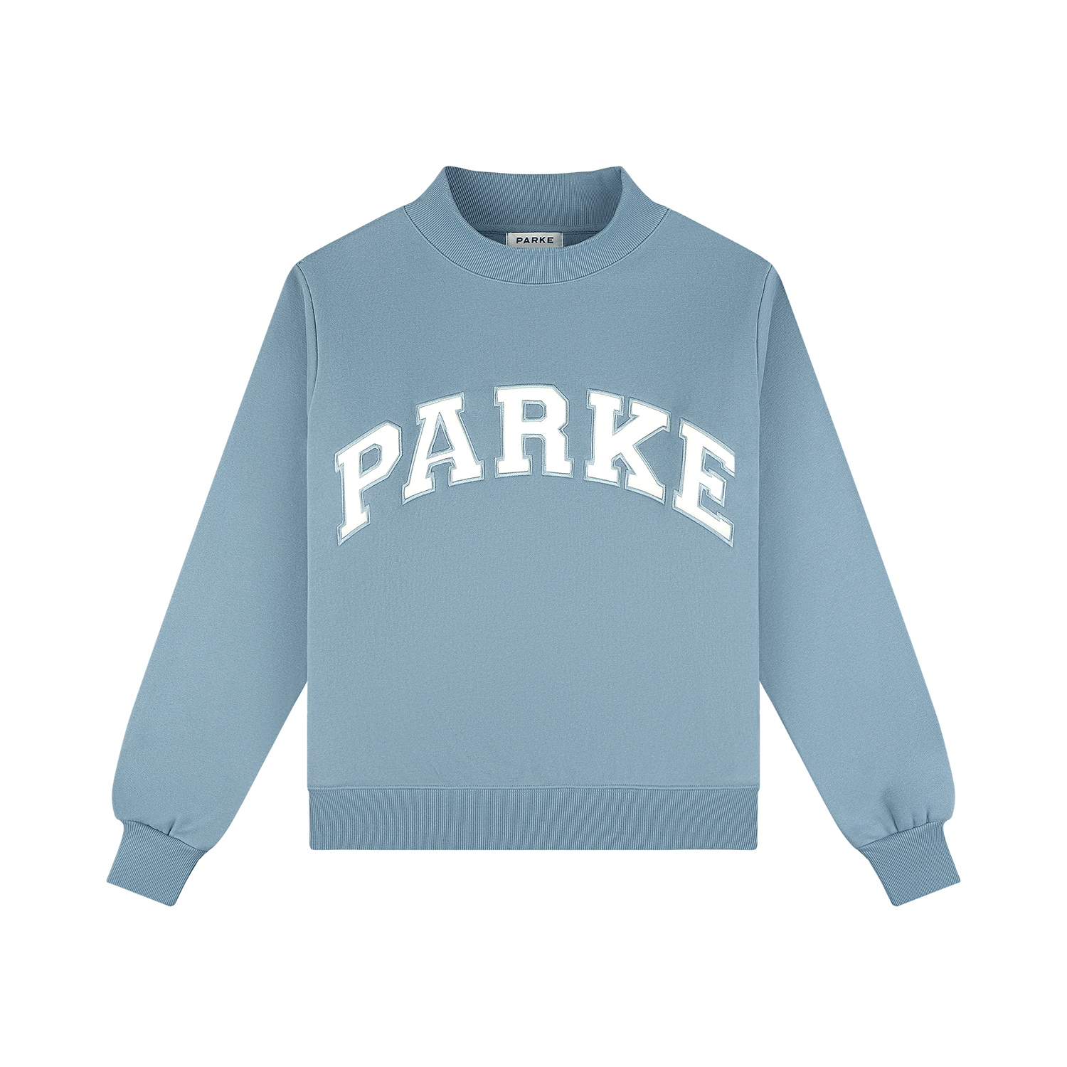 Varsity Mockneck - Glacier + White