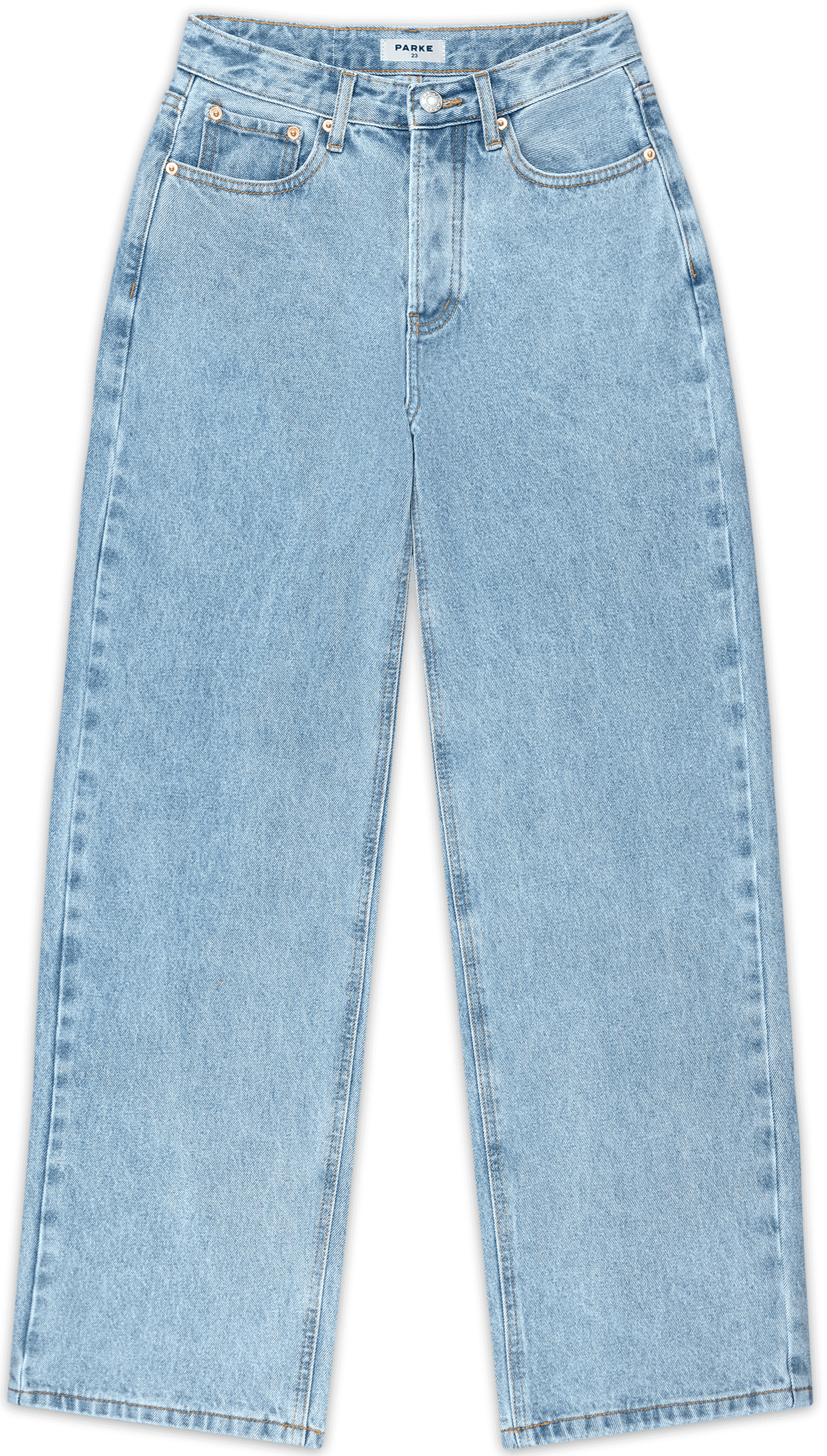 aureum x parke wide leg jean flat lay -vintage wash