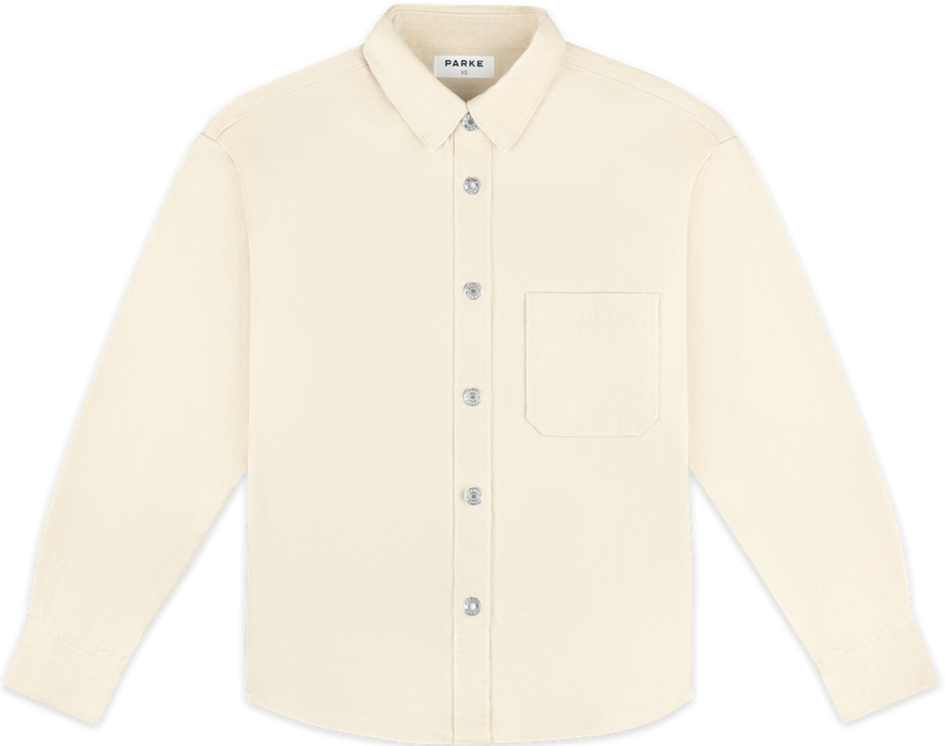 aureum x parke shacket flat lay -cream